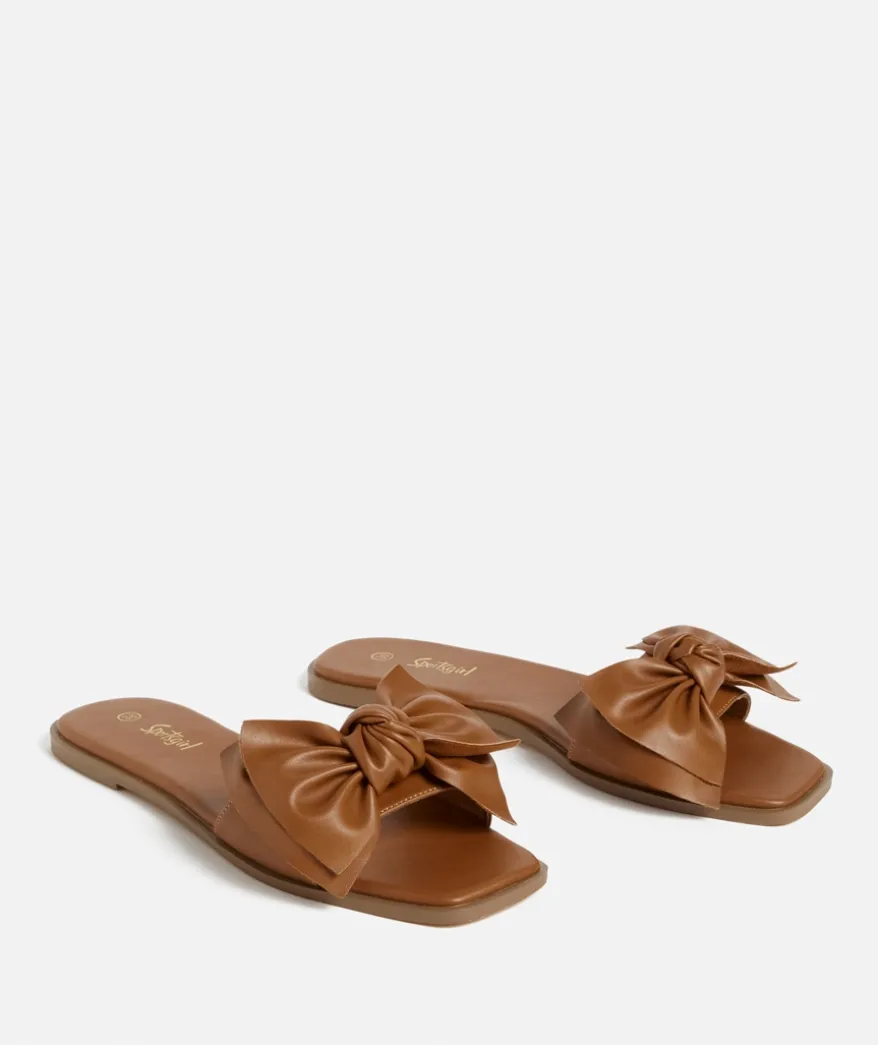 ROSIE BOW SLIDE - TAN