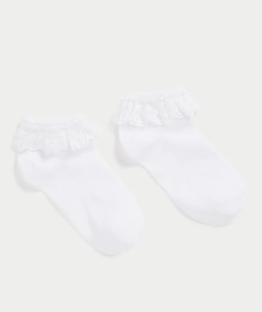 RUFFLE WHITE LACE SOCK