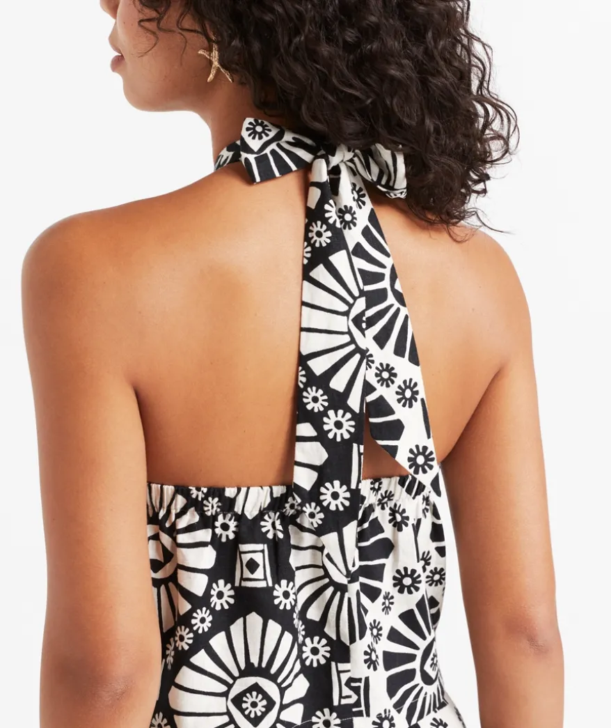 SAMARA LINEN BLEND HALTER TOP
