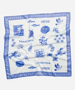 SATIN SCARF-SANTORINI PRINT