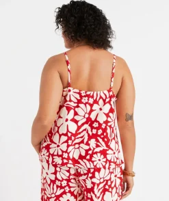 SCARLETT LINEN BLEND PRINTED CAMI