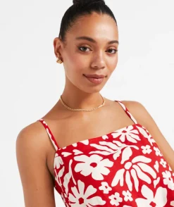 SCARLETT LINEN BLEND PRINTED CAMI