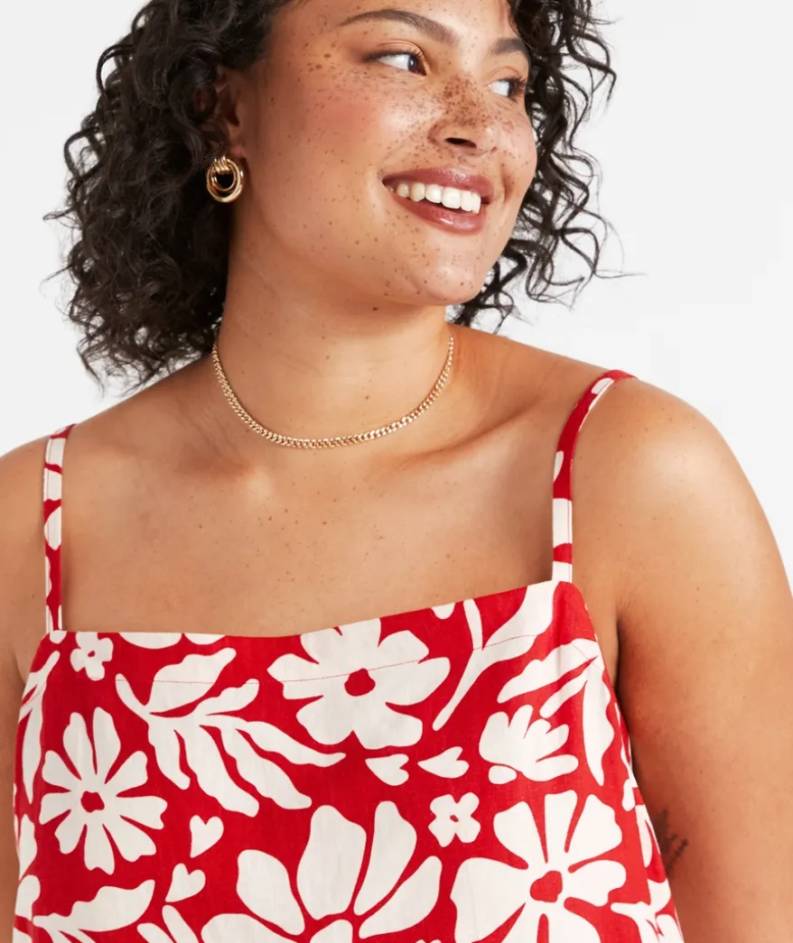 SCARLETT LINEN BLEND PRINTED CAMI