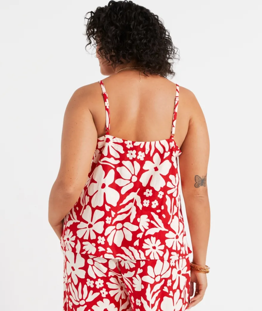 SCARLETT LINEN BLEND PRINTED CAMI