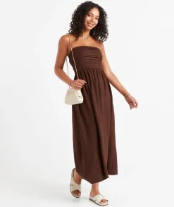 SHANA STRAPLESS MIDI DRESS