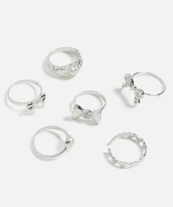 SILVER BOW AND PEARL RING PACK