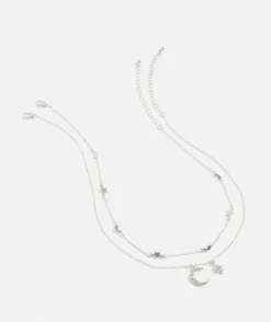 SILVER CELESTIAL MOON & STARS NECKLACE PACK