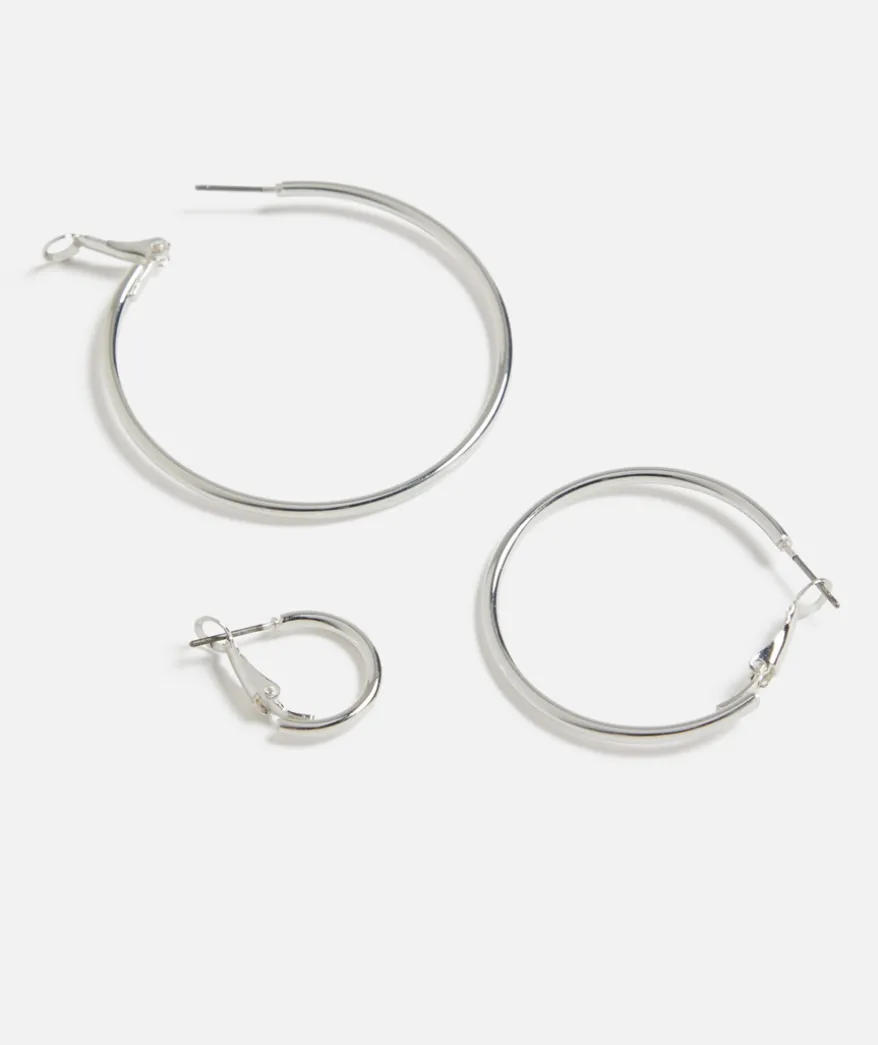 SILVER ESSENTIAL HOOP EARRING PACK