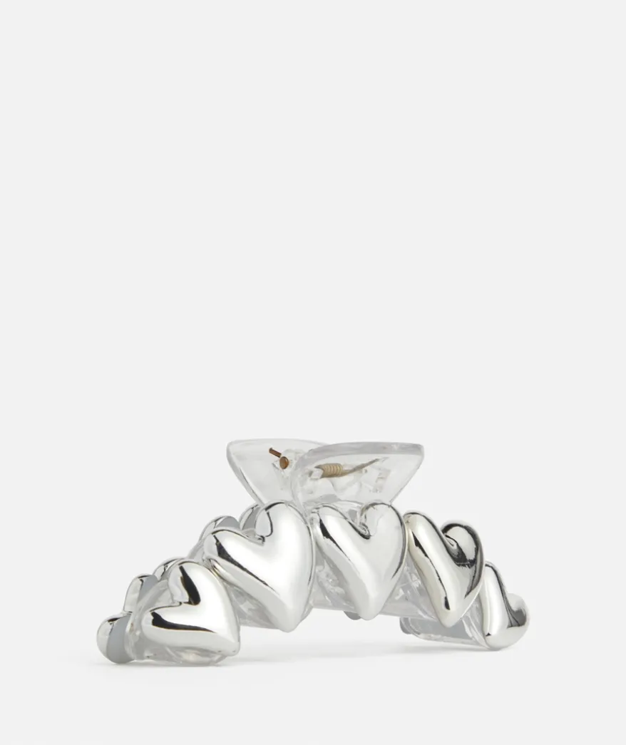 SILVER HEART ARCH HAIR CLAW