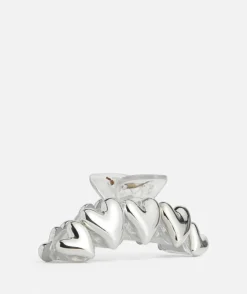 SILVER HEART ARCH HAIR CLAW