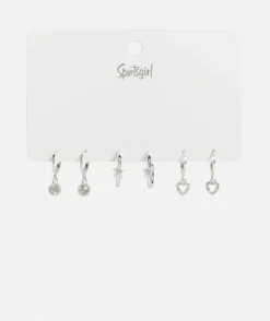 SILVER HEART STAR HOOP PACK