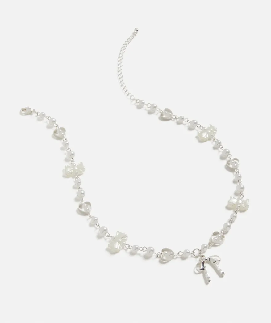 SILVER PEARL BOW NECKLACE PACK