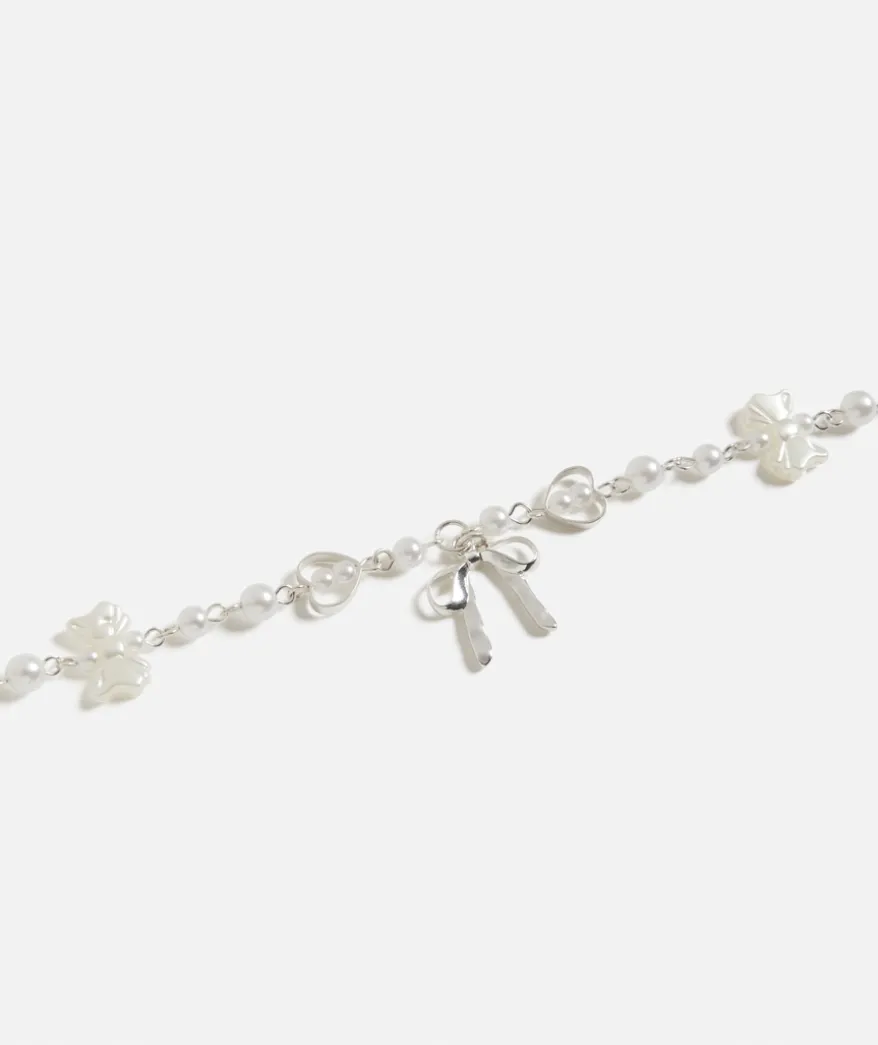 SILVER PEARL BOW NECKLACE PACK