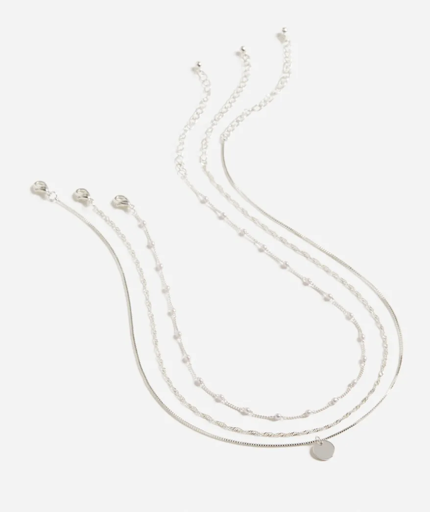 SILVER PEARL CHAIN NECKLACE PACK