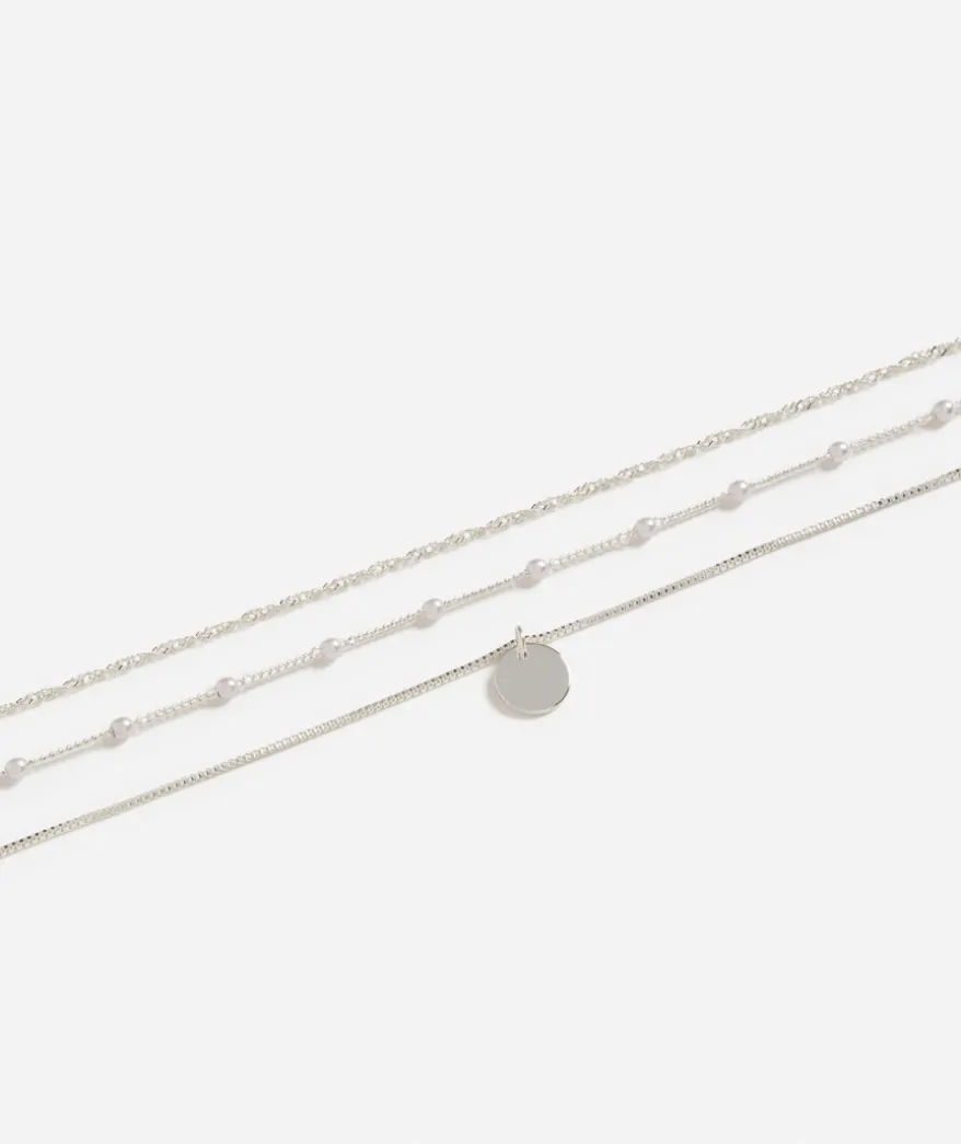 SILVER PEARL CHAIN NECKLACE PACK