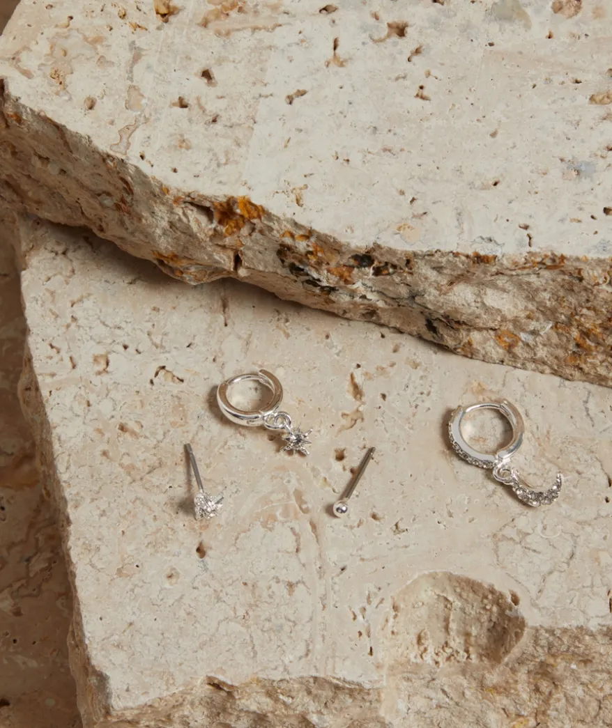 SILVER PLATED CELESTIAL EARRING PACK