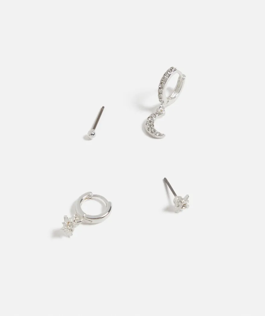 SILVER PLATED CELESTIAL EARRING PACK