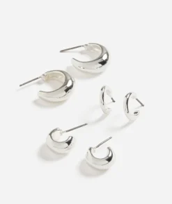 SILVER PLATED CORE MINI HOOP EARRING PACK