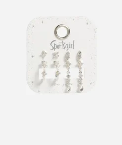 SILVER PLATED DAINTY JEWEL EARRING PACK
