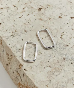 SILVER PLATED FINE PAPER CLIP EARRING
