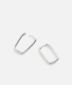 SILVER PLATED FINE PAPER CLIP EARRING