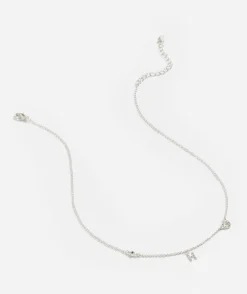 SILVER PLATED HEART ALPHABET NECKLACE