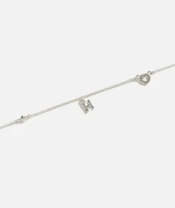 SILVER PLATED HEART ALPHABET NECKLACE