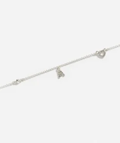 SILVER PLATED HEART ALPHABET NECKLACE