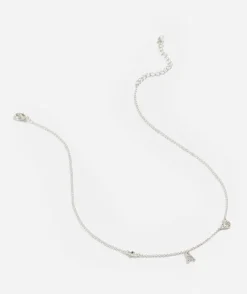 SILVER PLATED HEART ALPHABET NECKLACE