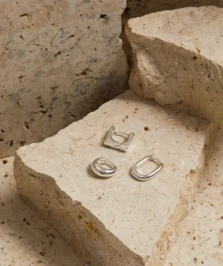 SILVER PLATED MINI MIXED HOOP EARRINGS