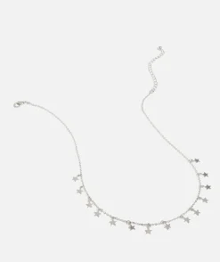 SILVER STARS PENDANT NECKLACE