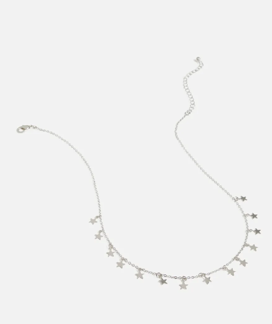 SILVER STARS PENDANT NECKLACE