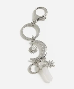 SILVER STONE CELESTIAL CHARM KERYRING