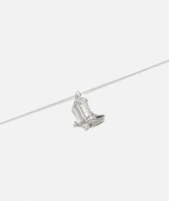 SILVER WESTERN COWGIRL BOOT NECKLACE