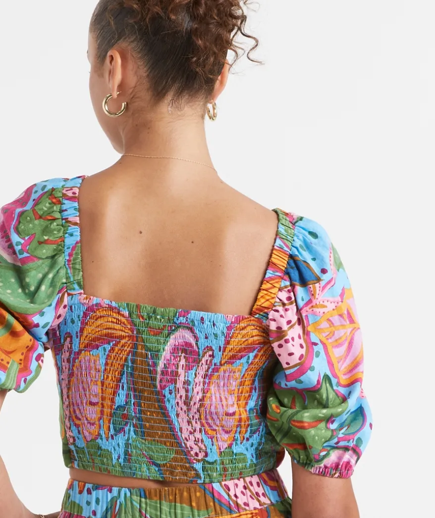 SOFIE PRINTED PUFF SLEEVE BLOUSE