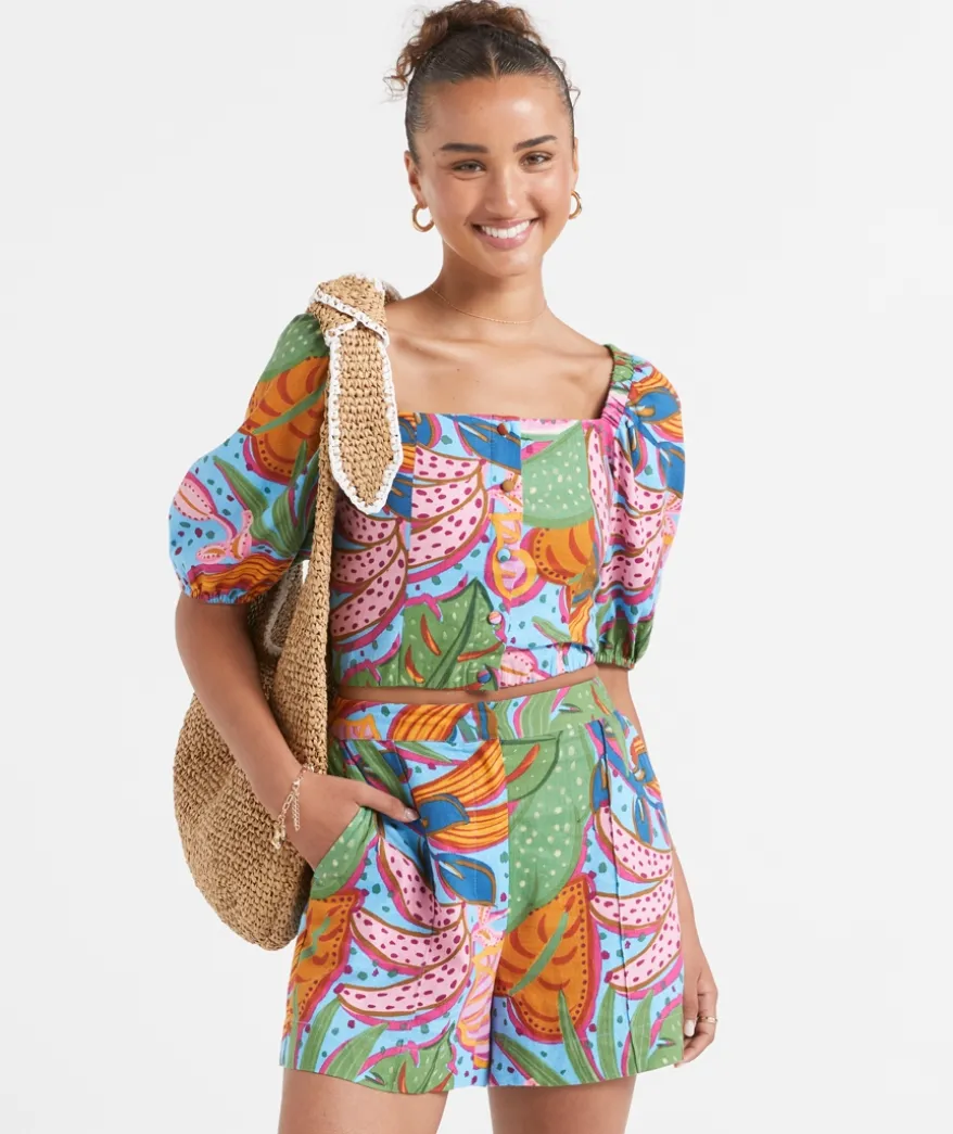 SOFIE PRINTED PUFF SLEEVE BLOUSE