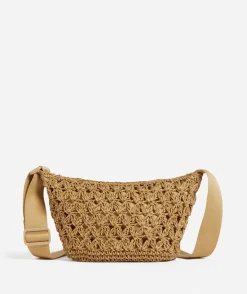 STRAW CRESCENT BAG