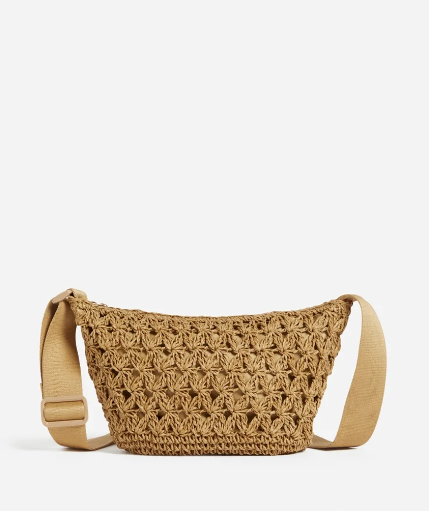 STRAW CRESCENT BAG