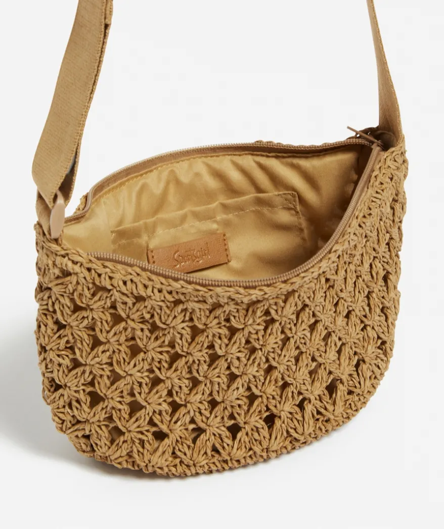 STRAW CRESCENT BAG