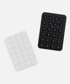 STUCK UP! SILICONE SUCTION PHONE STICKERS - CLEAR/BLACK