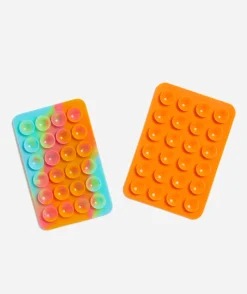 STUCK UP! SILICONE SUCTION PHONE STICKERS - ORANGE SWIRL