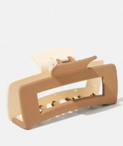 TAN TWO TONE OPEN RECTANGLE CLAW