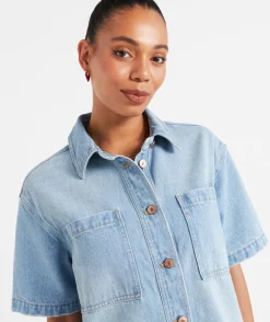 TERESA SHORT SLEEVE DENIM SHACKET