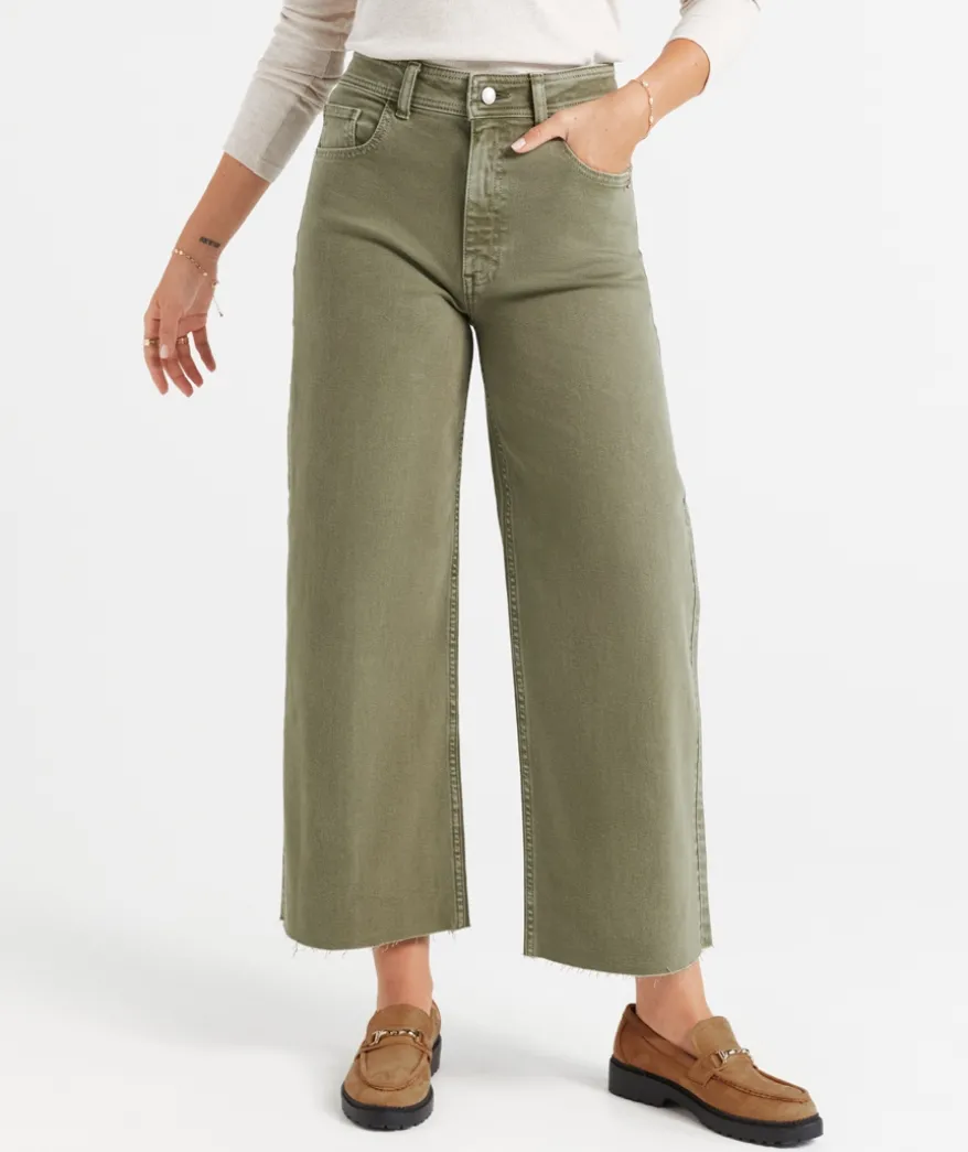THE CROPPED WIDE STRETCH DENIM JEAN