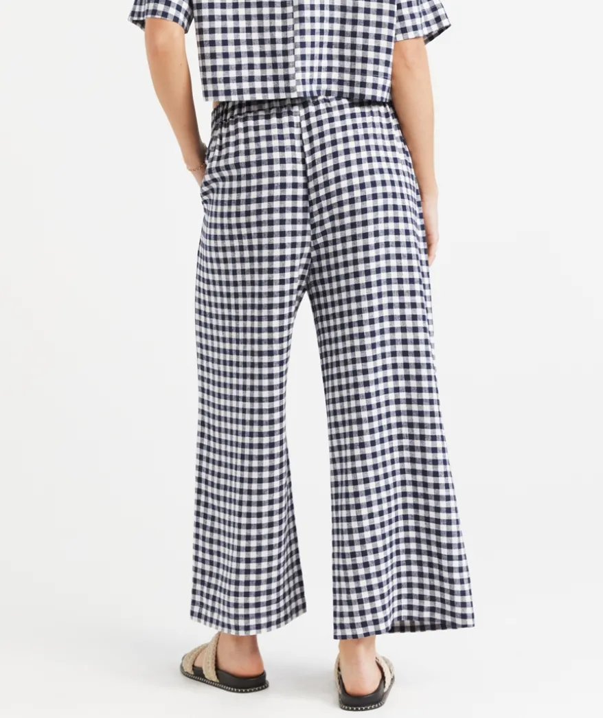 THE EUROPEAN LINEN BLEND GINGHAM CULOTTE
