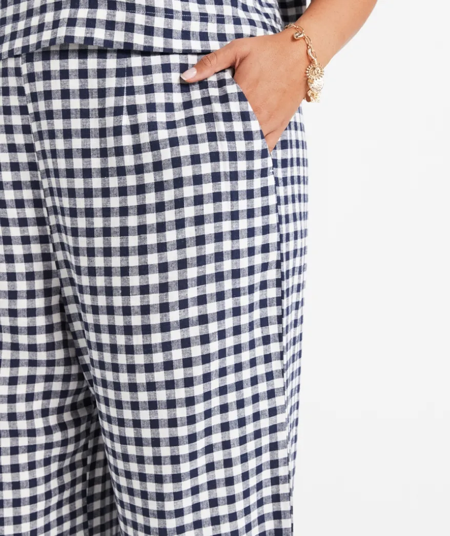 THE EUROPEAN LINEN BLEND GINGHAM CULOTTE