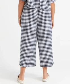 THE EUROPEAN LINEN BLEND GINGHAM CULOTTE