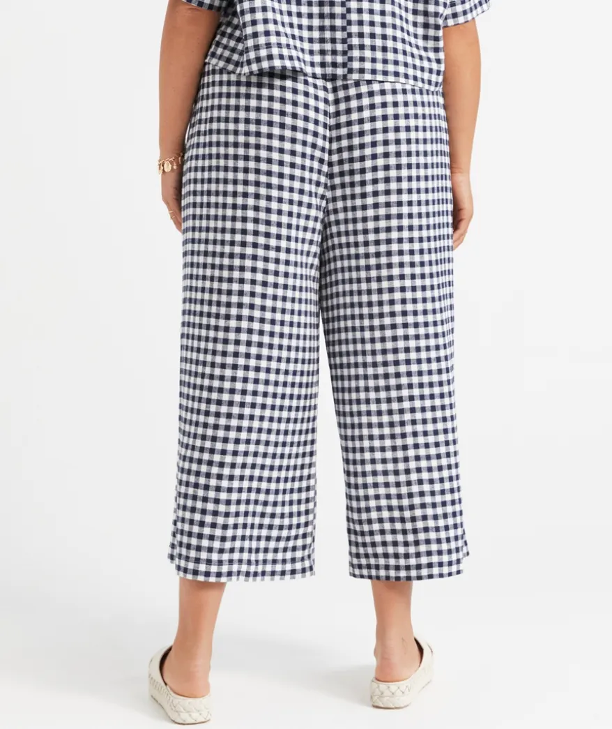 THE EUROPEAN LINEN BLEND GINGHAM CULOTTE