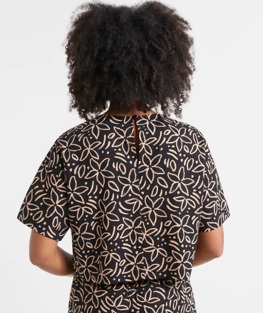 THE EUROPEAN LINEN BLEND PRINTED TEE