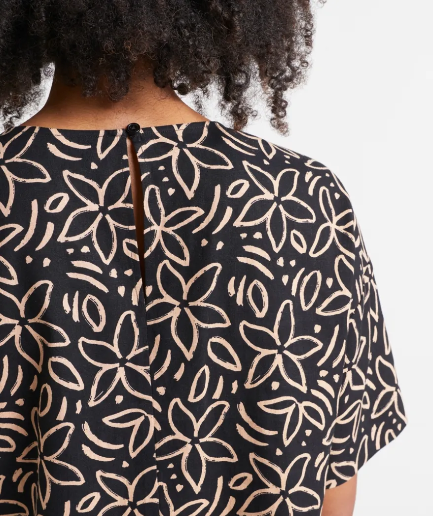 THE EUROPEAN LINEN BLEND PRINTED TEE